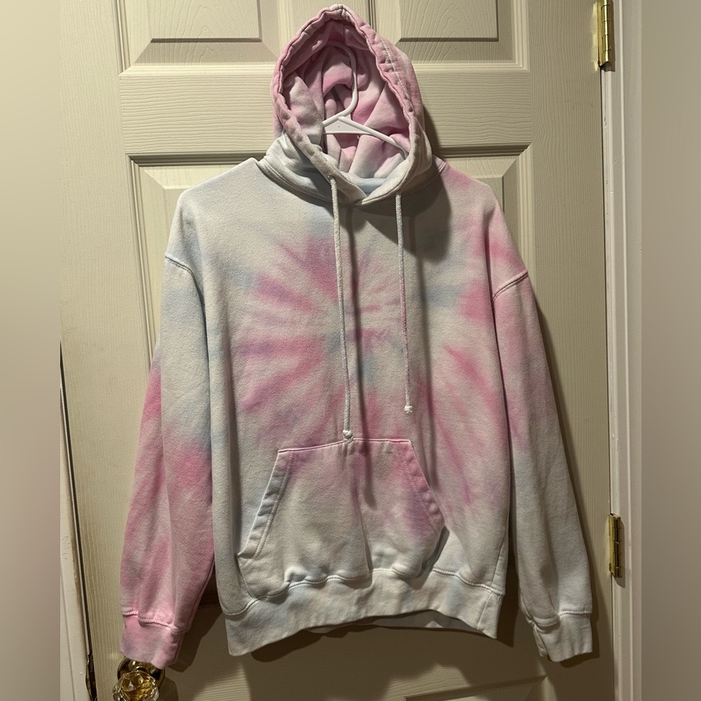 Exist Adult Tie Dyed Long Sleeve Hoodie Sweatshirt Kangaroo Pocket Size Medium